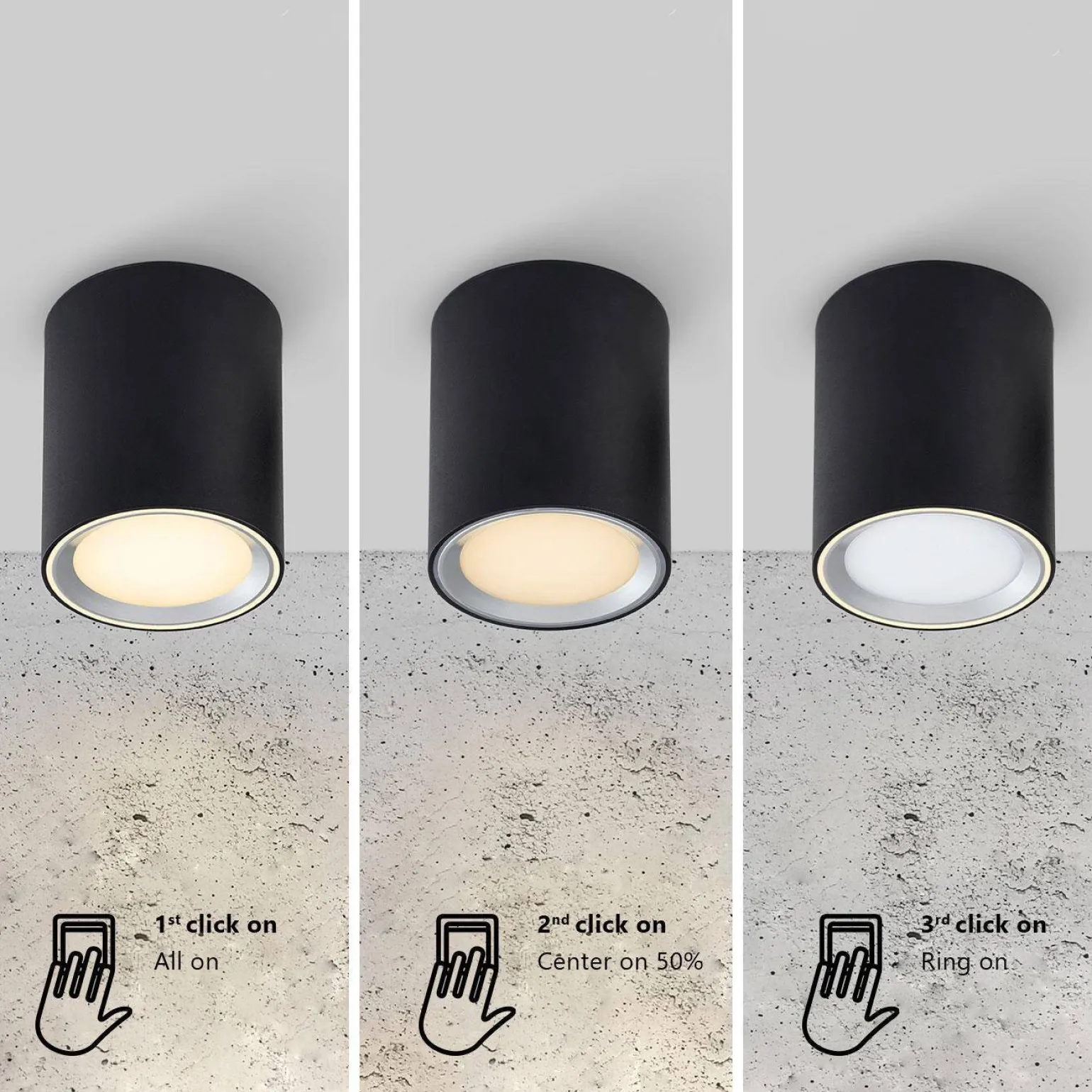 Oprawa natynkowa FALLON Nordlux LED Metal Czarny/Stalowy