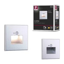 Oprawa przyschodowa EDGE LED czujnik ruchu i zmierzchu kwadrat 1x1,2W 120lm 2700K 230V chrom matowy / tworzywo sztuczne (PL93134) - PAULMANN
