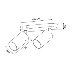 Oprawa sufitowa Spot złota 2 (ML0691) - Milagro