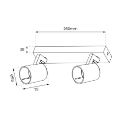 Oprawa Volf Spot Czarny 2xGU10 (ML0678) - Milagro