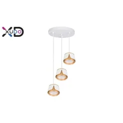 Oprawa wisząca x3 GX53 biała+złota okrąg (XD-IK259W) - Xudo