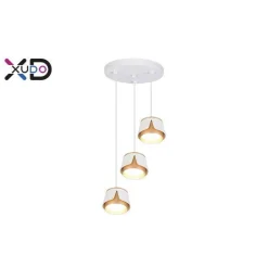 Oprawa wisząca x3 GX53 biała+złota okrąg (XD-IK259W) - Xudo