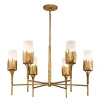 Ozdobny żyrandol Sawgrass - 6 źródeł światła - Płatkowe złoto (QN-SAWGRASS-6-DG-O) - Quintiesse