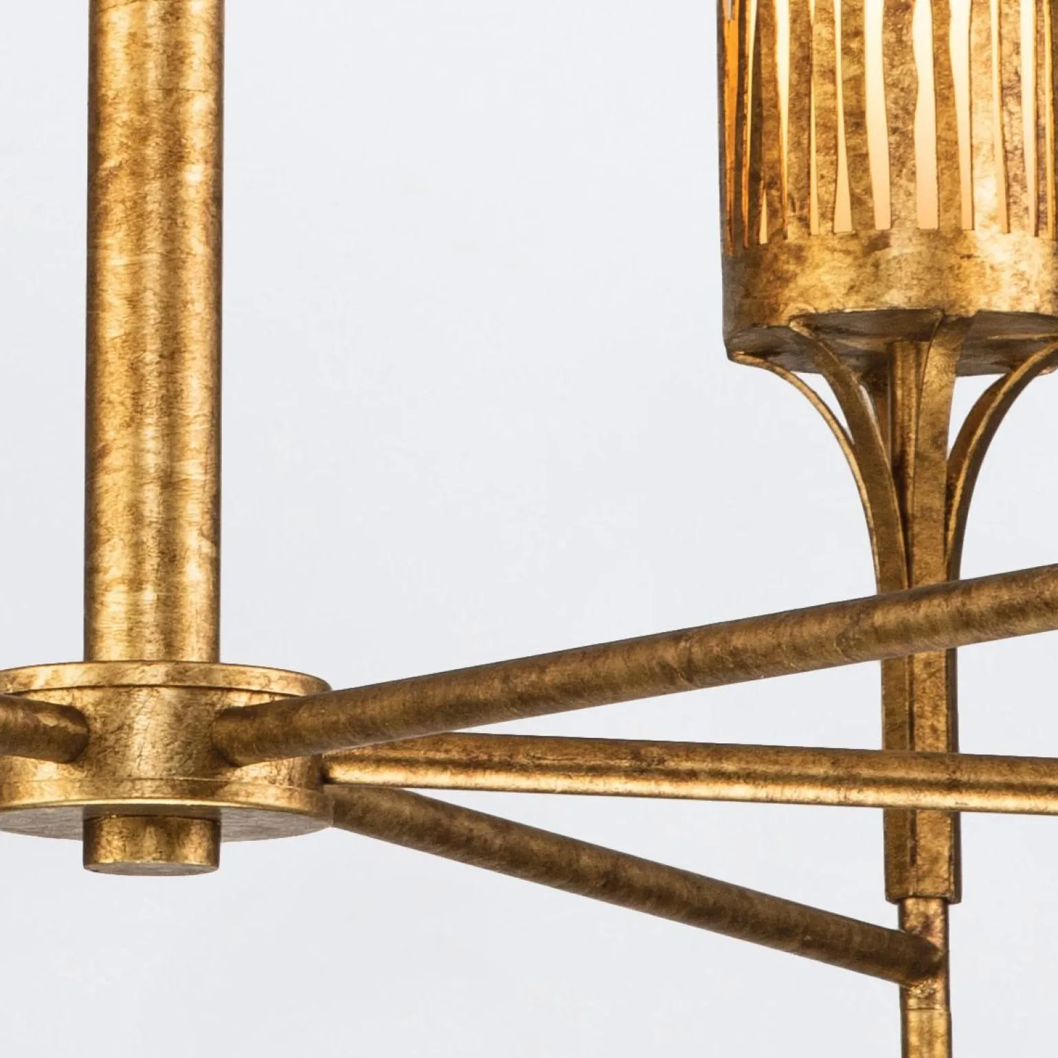 Ozdobny żyrandol Sawgrass - 6 źródeł światła - Płatkowe złoto (QN-SAWGRASS-6-DG-O) - Quintiesse