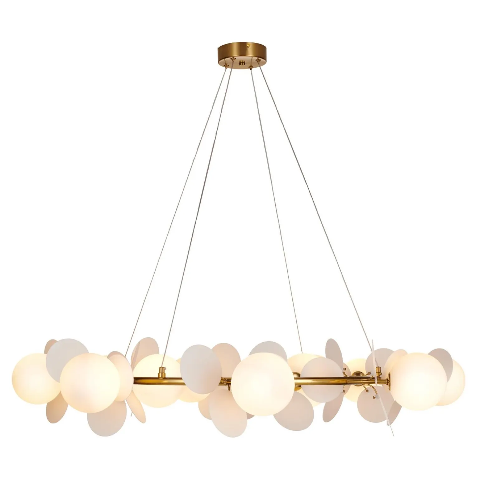 Ozdobny żyrandol CHIC złoto biały 105 cm (ST-DL-2969) - Step into Design