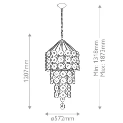 Ozdobny żyrandol Meridian - 9 źródeł światła - Przecierane złoto (QN-MERIDIAN-9P-DG) - Quintiesse