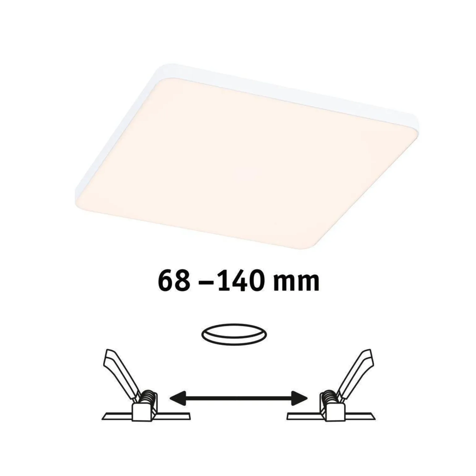 Panel bezramkowy Veluna VariFit 160x160mm 3000K (PL79943) - PAULMANN