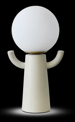 PAUL Lampa biurkowa, ceramiczna z białym przewodem tekstylnym i włącznikiem na przewodzie (LY04PAU/H40/EC) - LYOMA