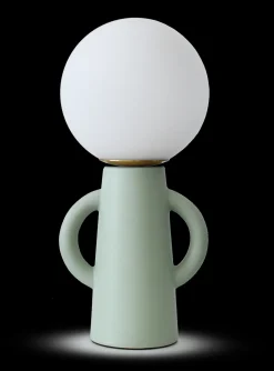 PAUL Lampa biurkowa, ceramiczna z białym przewodem tekstylnym i włącznikiem na przewodzie (LY04PAU/H40/BV) - LYOMA