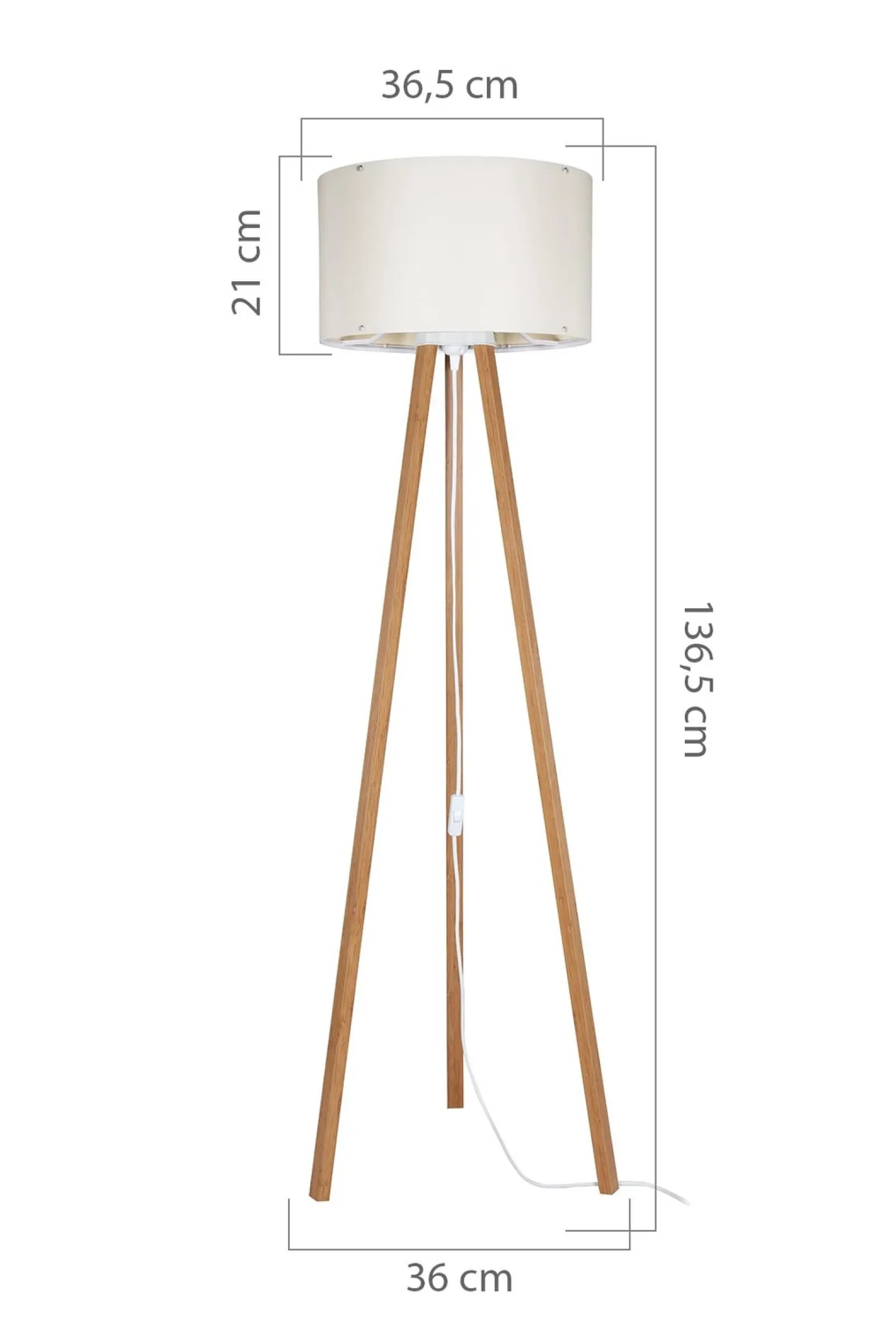 PIKO LAMPA PODŁOGOWA NATURALNA/BAMBOO-CREAM (ASZ.1664) - Zuma Line