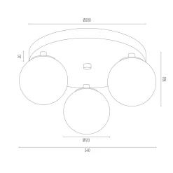 Plafon 3 pł. (koło) FABIO (6292) - Argon