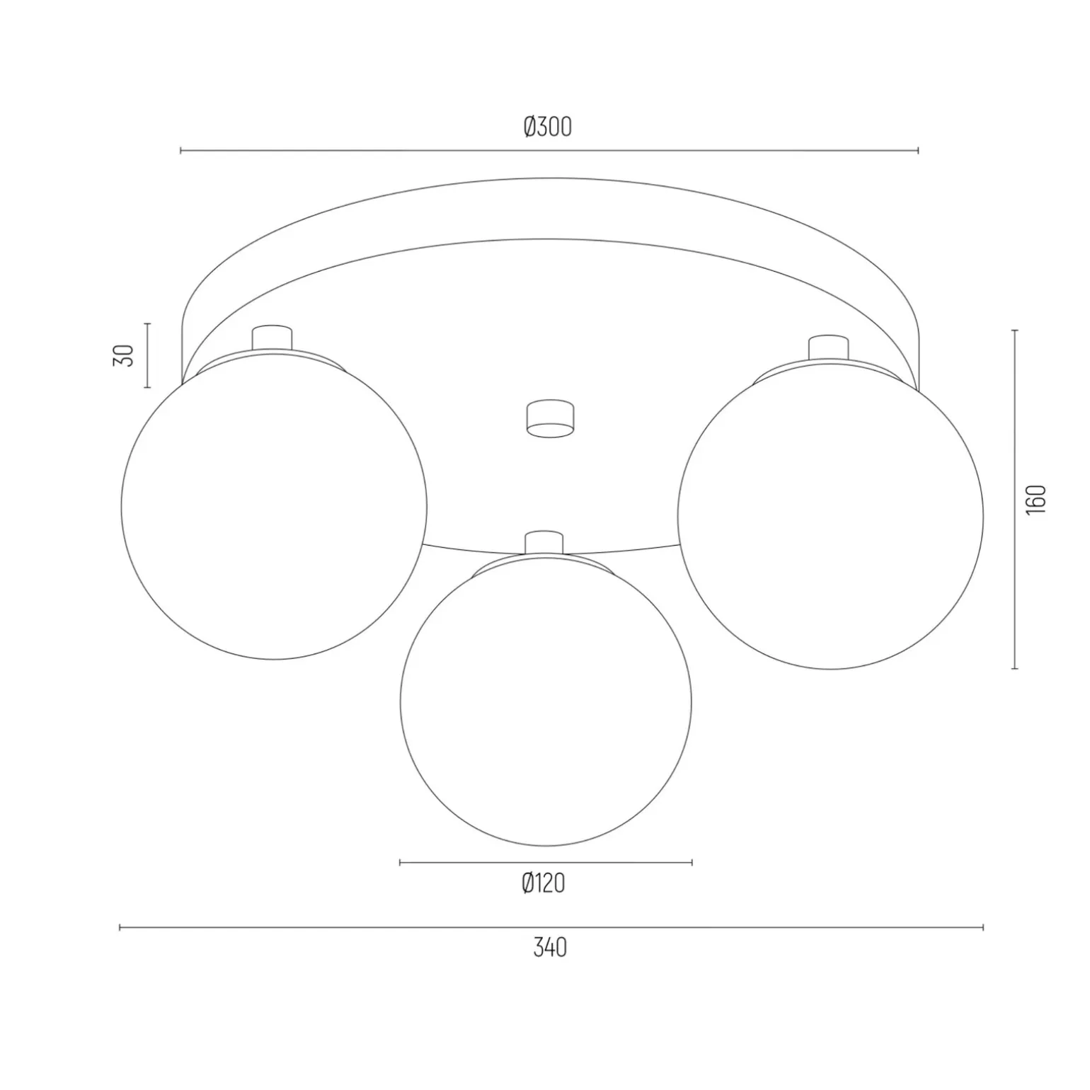 Plafon 3 pł. (koło) FABIO (6291) - Argon