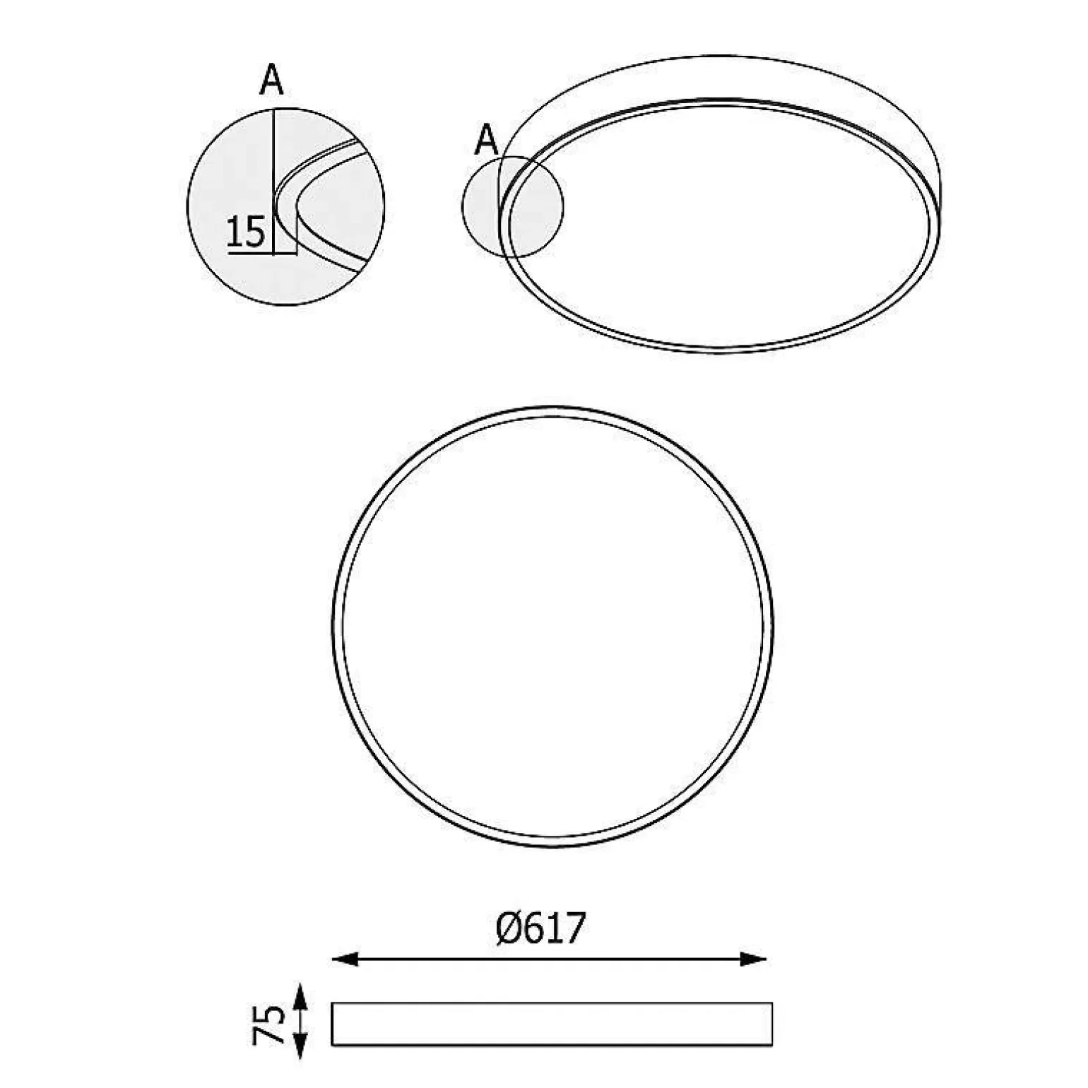 Plafon ABA T 617 czarny (1267/LA354/A4/P/116/830) - Cleoni