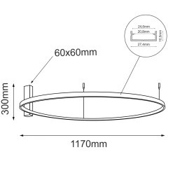Plafon Agari 117 - Złoty (1170 mm) 3000K (1354) - Shilo
