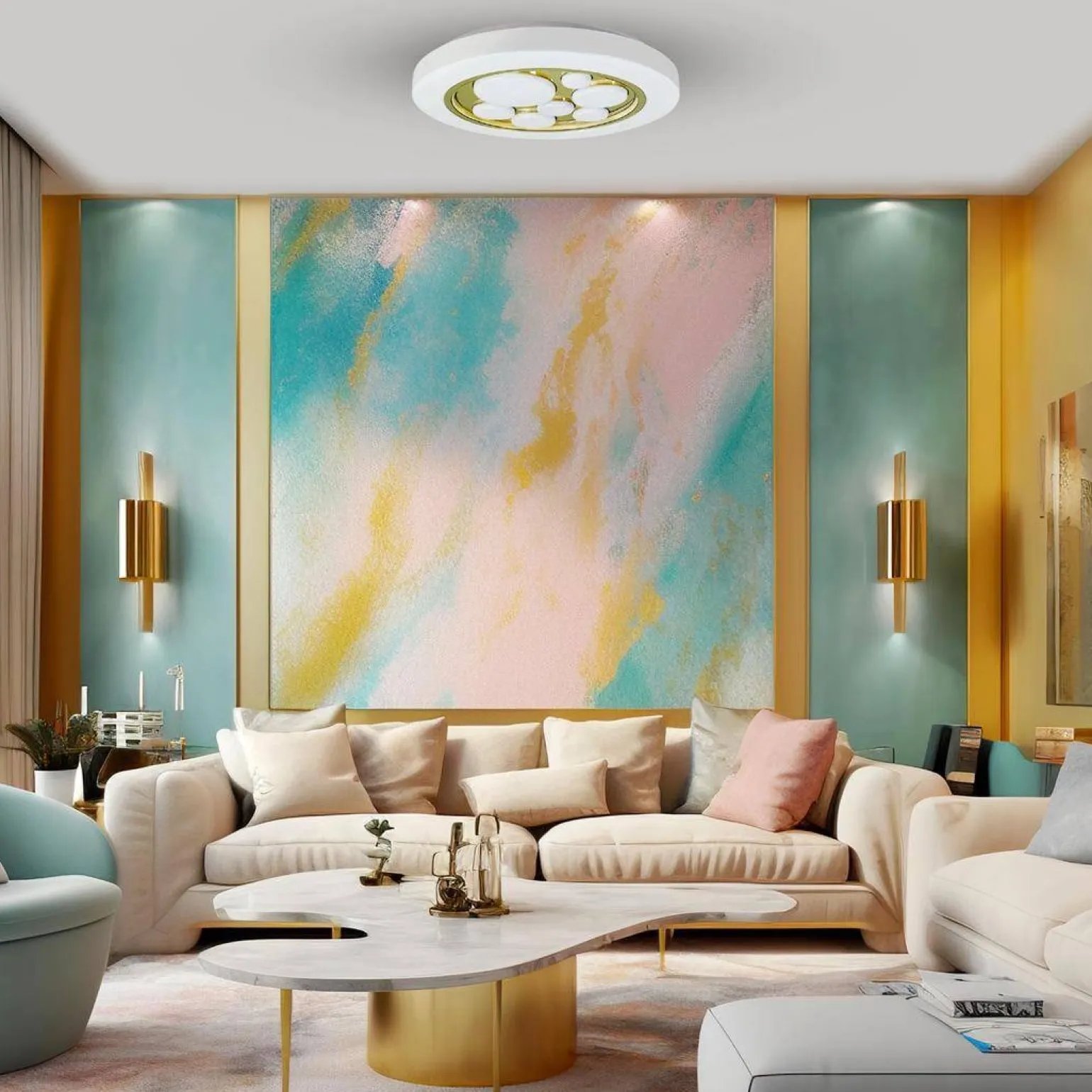 Plafon BUBBLES GOLD LED Ø39 cm (ML8128) - Milagro