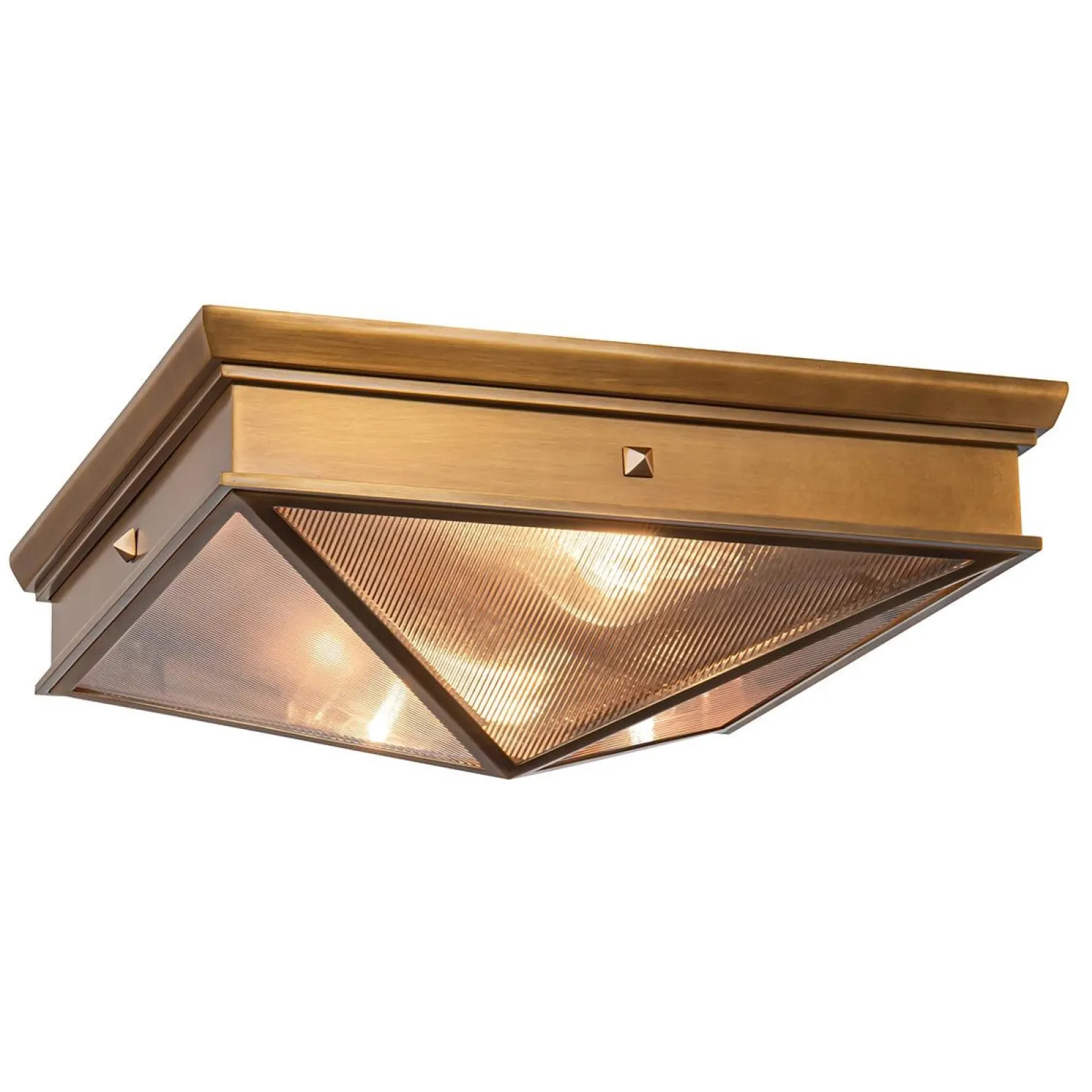 Plafon Cairo - 2 źródła światła - Vintage mosiądz (QN-CAIRO-F-M-VBS-CR) - Quintiesse