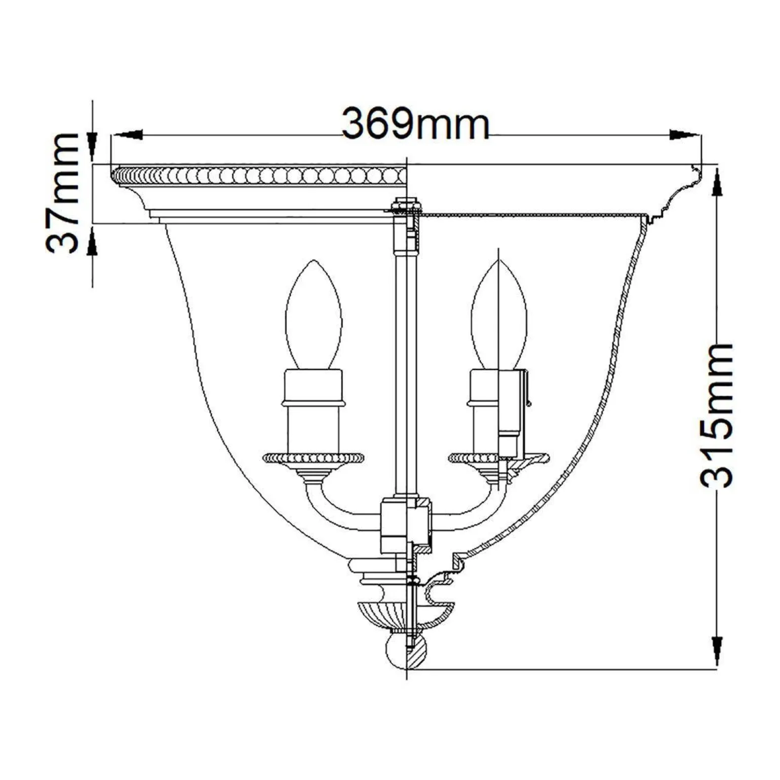 Plafon Cambridge (HK-CAMBRIDGE-F-B) - Elstead Lighting