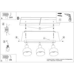 Plafon ELBA 3 biały (SL.1315) - Sollux Lighting