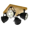 Plafon GATEBECK 4 czarny/drewno (49079 - Eglo)