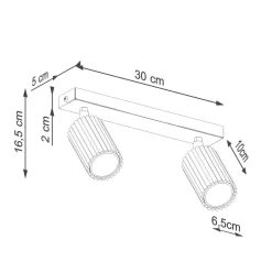 Plafon KARBON 2 ochra czerwona (SL.1637) - Sollux Lighting