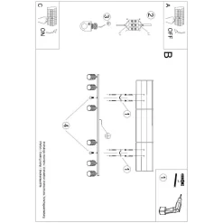 Plafon KARBON 6L beżowy (SL.1604) - Sollux Lighting