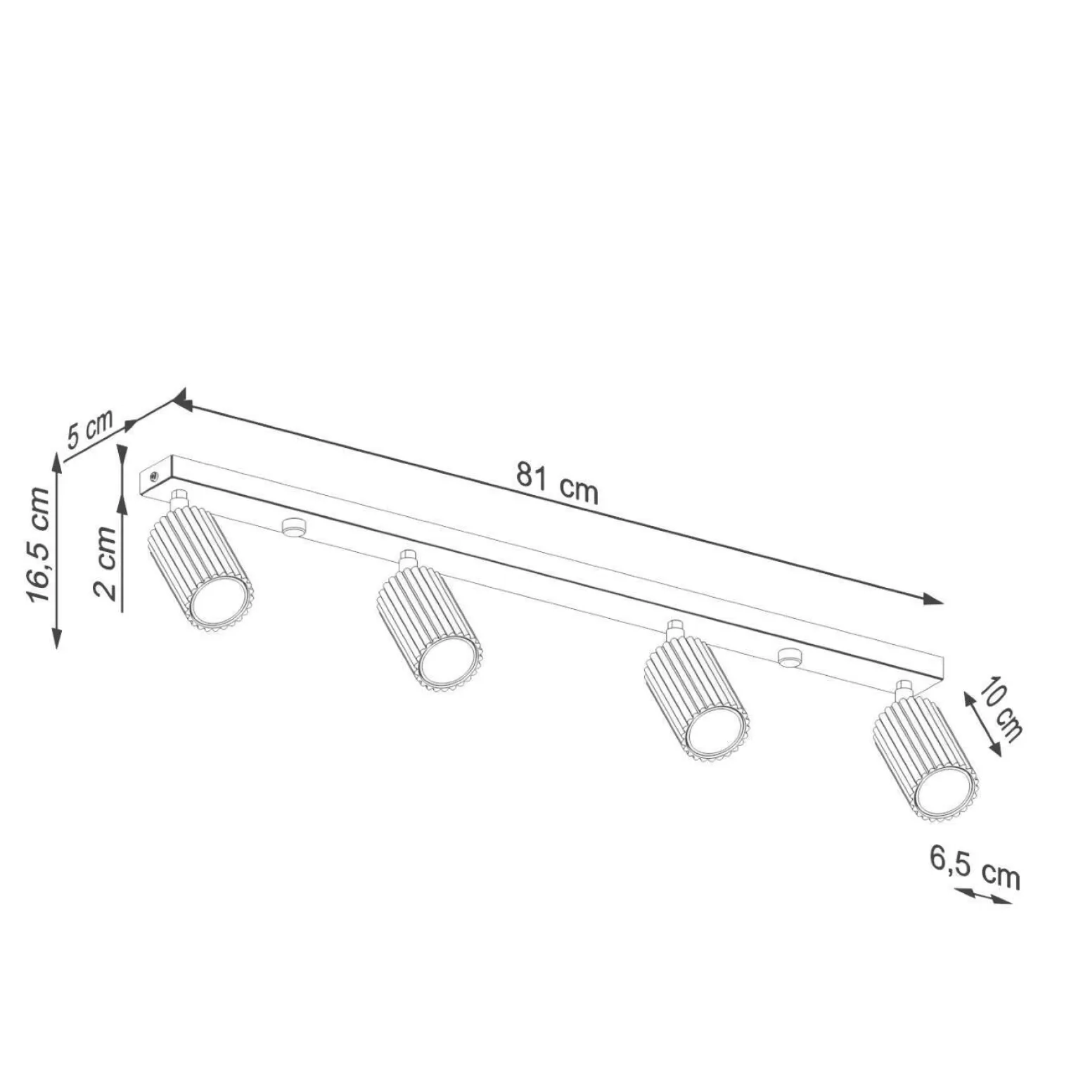 Plafon KARBON 4L ochra czerwona (SL.1641) - Sollux Lighting