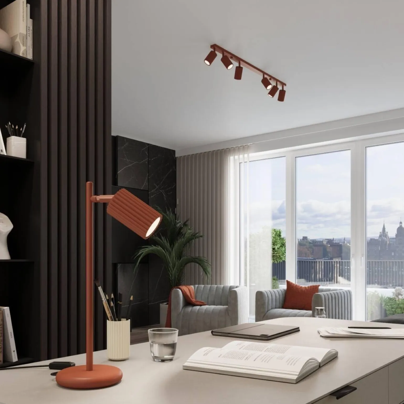 Plafon KARBON 6L ochra czerwona (SL.1642) - Sollux Lighting