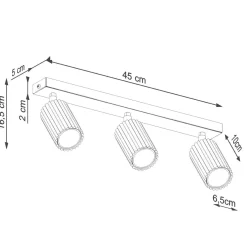 Plafon KARBON 3L ochra czerwona (SL.1638) - Sollux Lighting