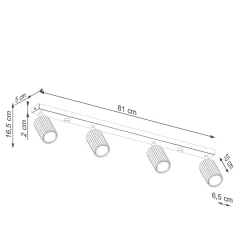 Plafon KARBON 4L taupe (SL.1765) - Sollux Lighting
