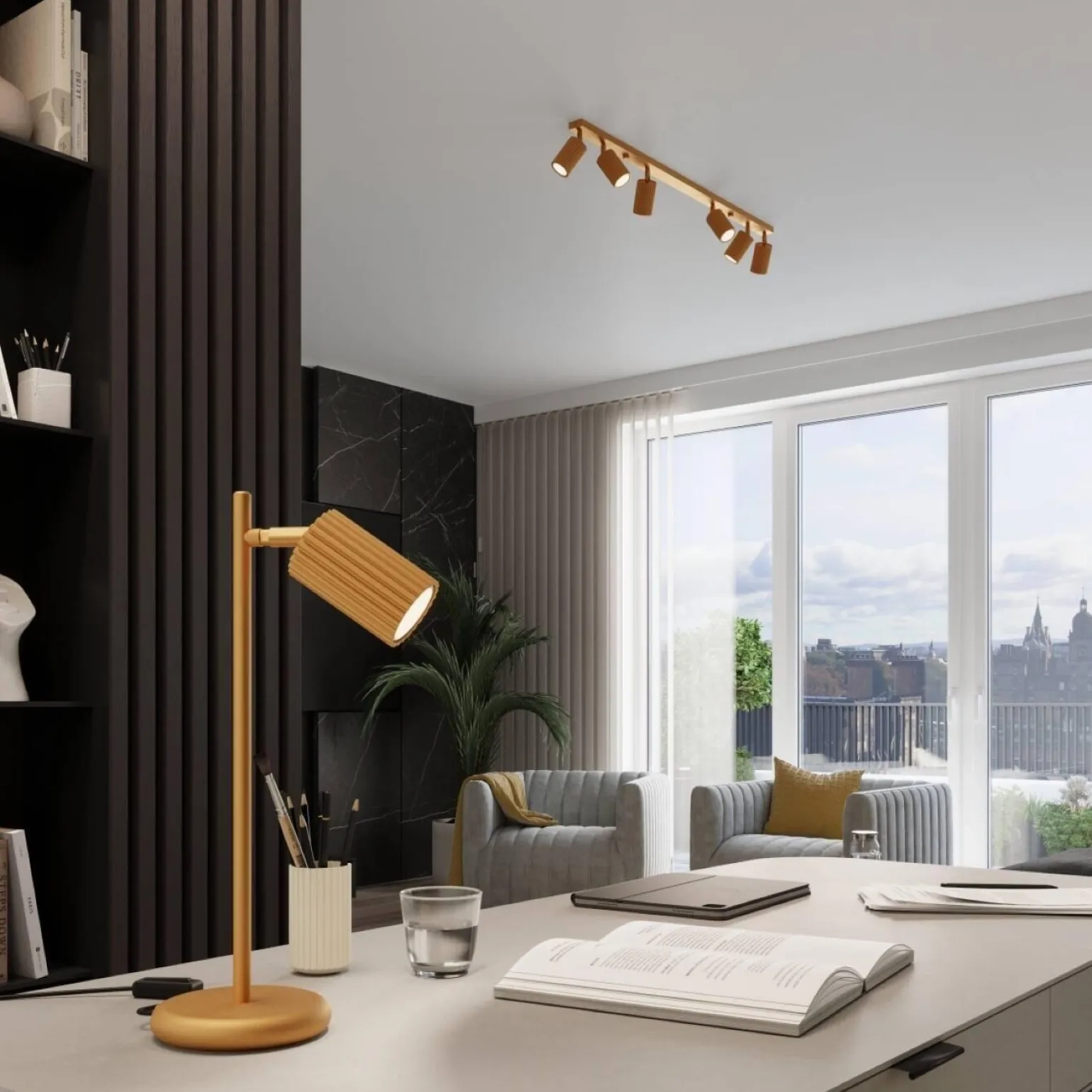 Plafon KARBON 4L złoty (SL.1565) - Sollux Lighting