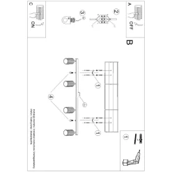 Plafon KARBON 4L złoty (SL.1565) - Sollux Lighting