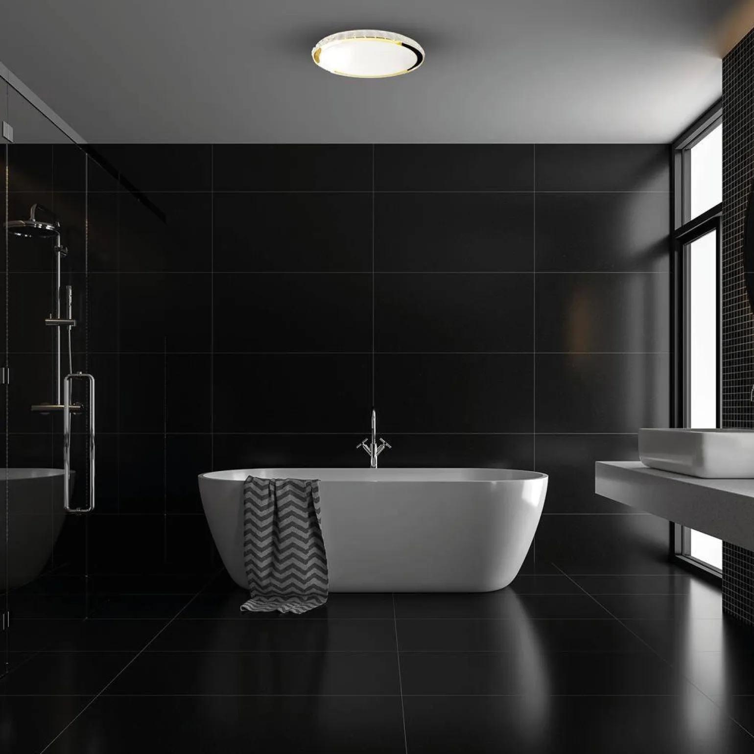 Plafon Layla Gold 50W ściemnialny + pilot (ML8131) - Milagro