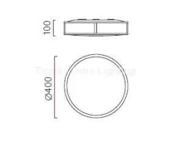 Plafon MASHIKO ROUND 400 polerowany chrom (1121026 - Astro Lighting)