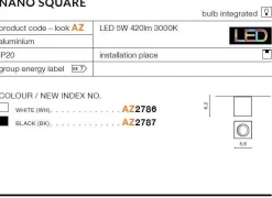 Plafon NANO SQUARE black (AZ2787) - AZZARDO