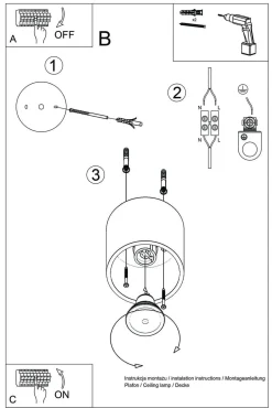 Plafon ORBIS naturalne drewno (SL.0492) - Sollux