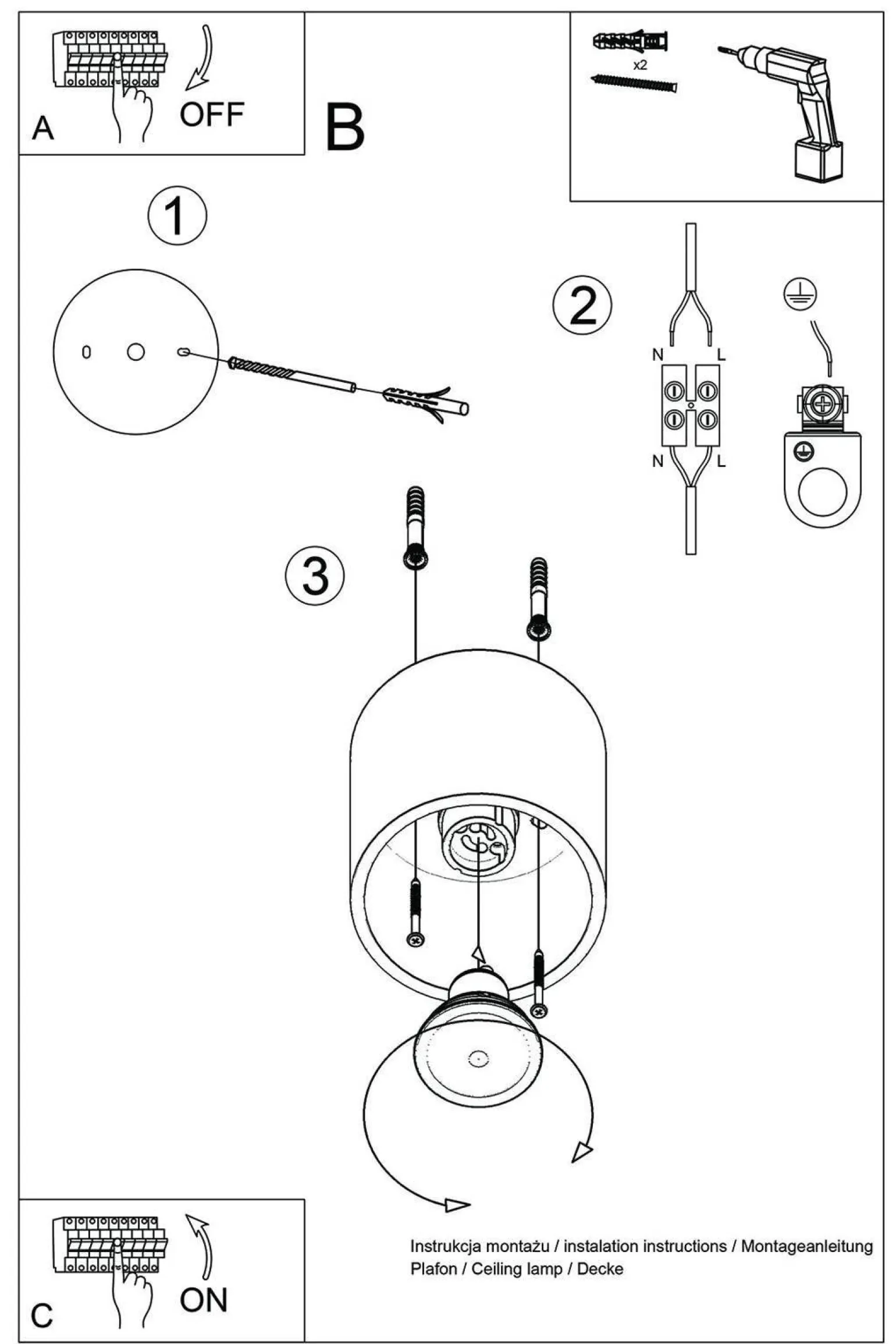 Plafon ORBIS naturalne drewno (SL.0492) - Sollux
