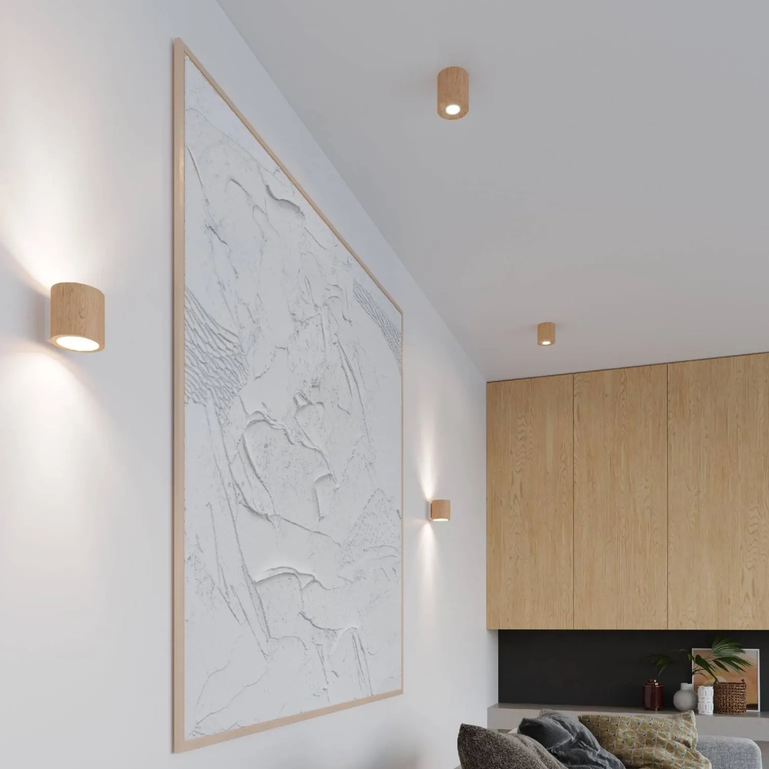 Plafon ORBIS naturalne drewno (SL.0492) - Sollux