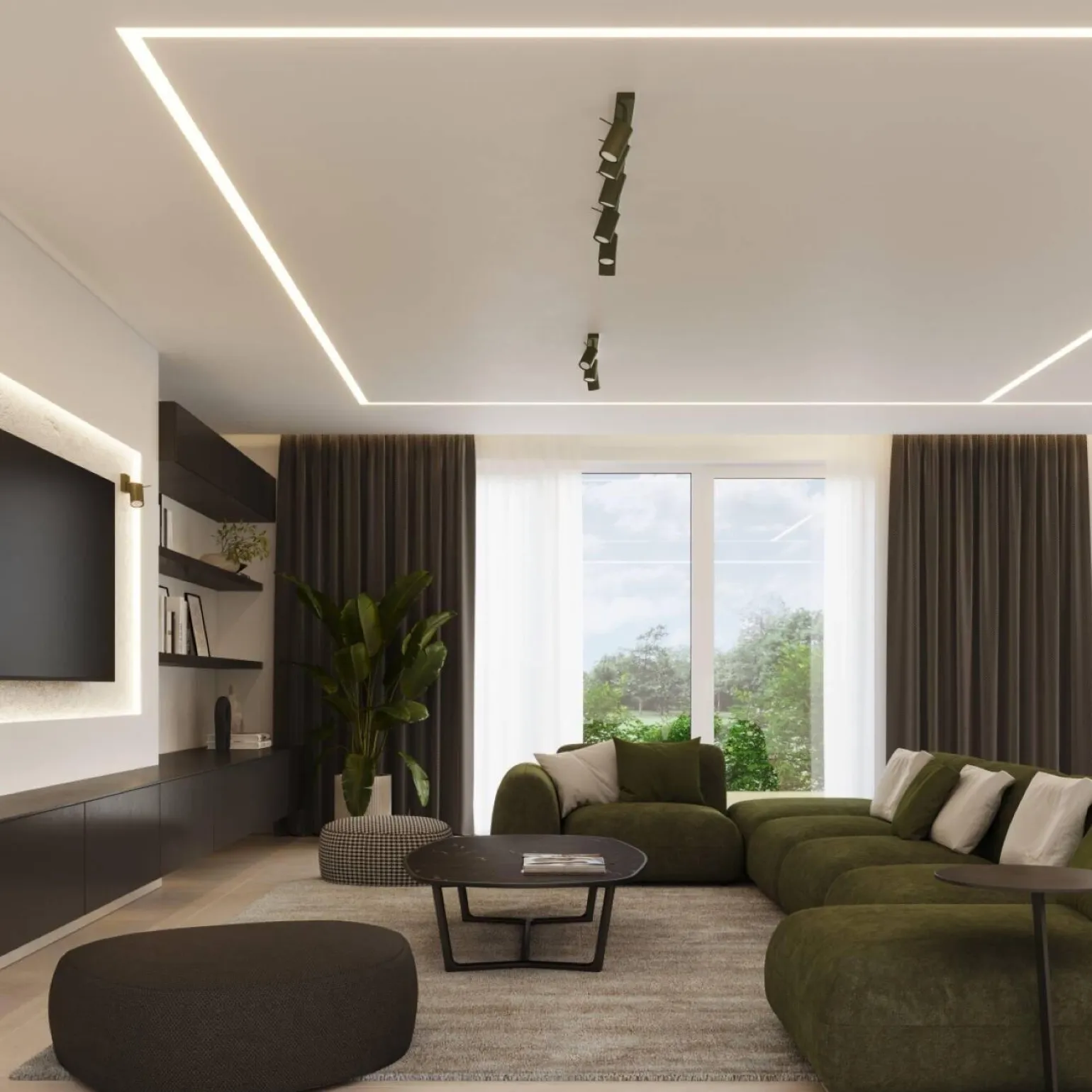 Plafon RING 3L zielony oliwkowy (SL.1502) - Sollux Lighting