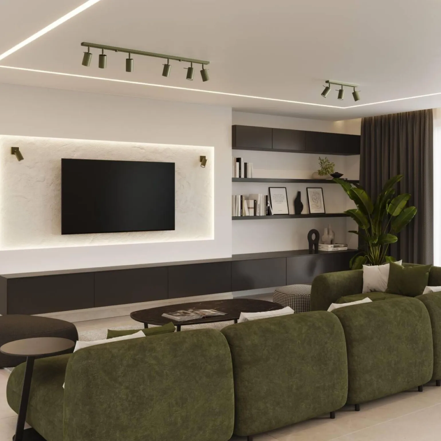 Plafon RING 4L zielony oliwkowy (SL.1504) - Sollux Lighting