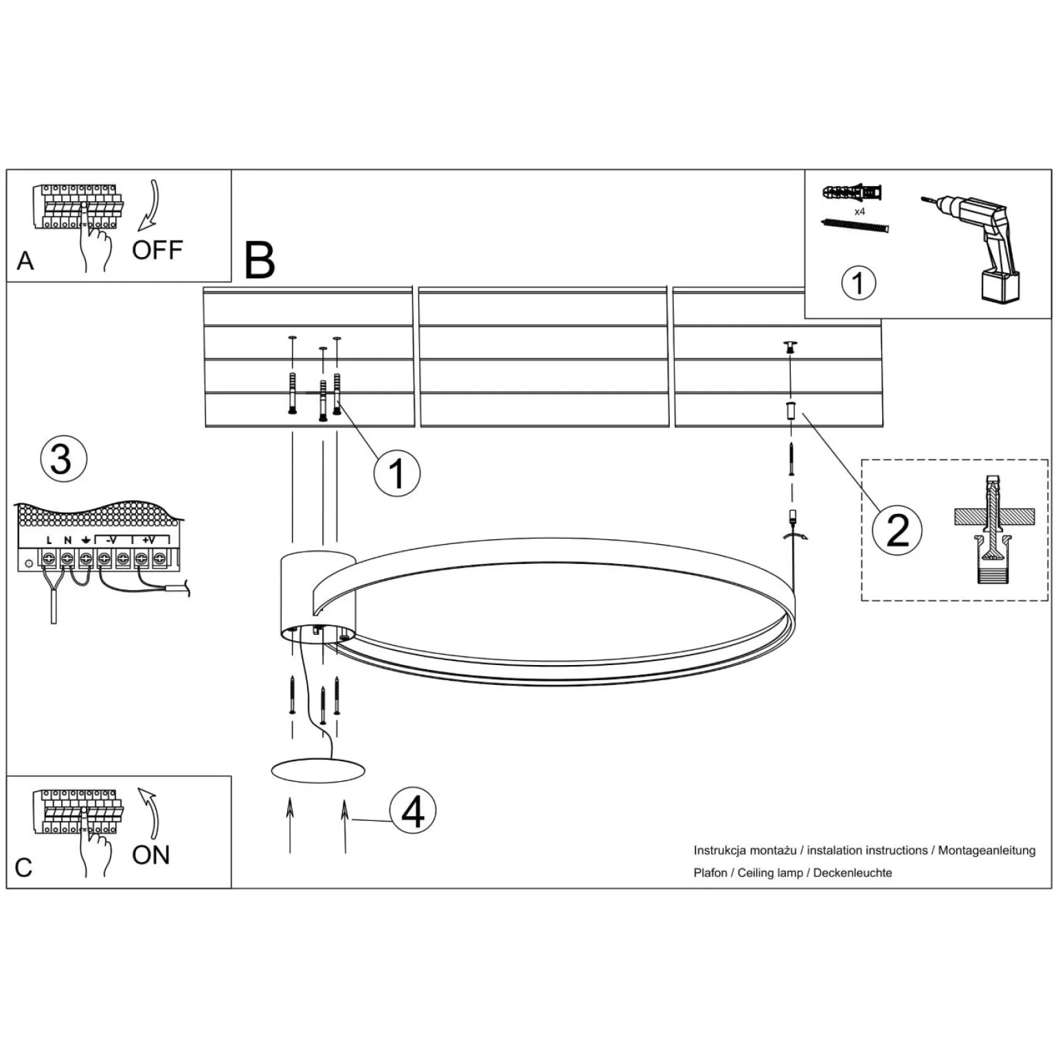 Plafon RIO 110 ochra czerwona LED 4000K (TH.416) - Thoro Lighting