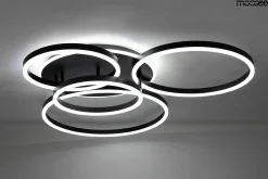 Plafon z pilotem i timerem RINGS 5 czarna (MSE1501100505) - Moosee