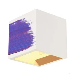 PLASTRA, lampa ścienna, QT14, kwadratowa, Cube, biały gips, maks. 42 W (148018) - SLV