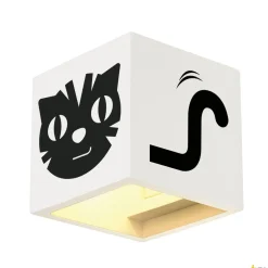 PLASTRA, lampa ścienna, QT14, kwadratowa, Cube, biały gips, maks. 42 W (148018) - SLV