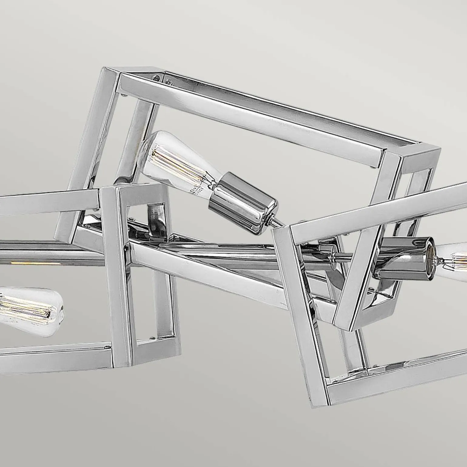 Podłużna lampa wisząca Ensemble - 6 źródeł światła - Polerowany nikiel (QN-ENSEMBLE6-PN) - Quintiesse