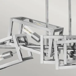 Podłużna lampa wisząca Ensemble - 6 źródeł światła - Polerowany nikiel (QN-ENSEMBLE6-PN) - Quintiesse