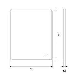 Podświetlane,ściemnialne lustro MAXLIGHT W0385 MIRROR PROSTOKĄT 76x91cm