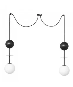 Podwójna lampa wisząca pająk OIO A2 czarna z mosiądzem (OIA232P0) - Ummo