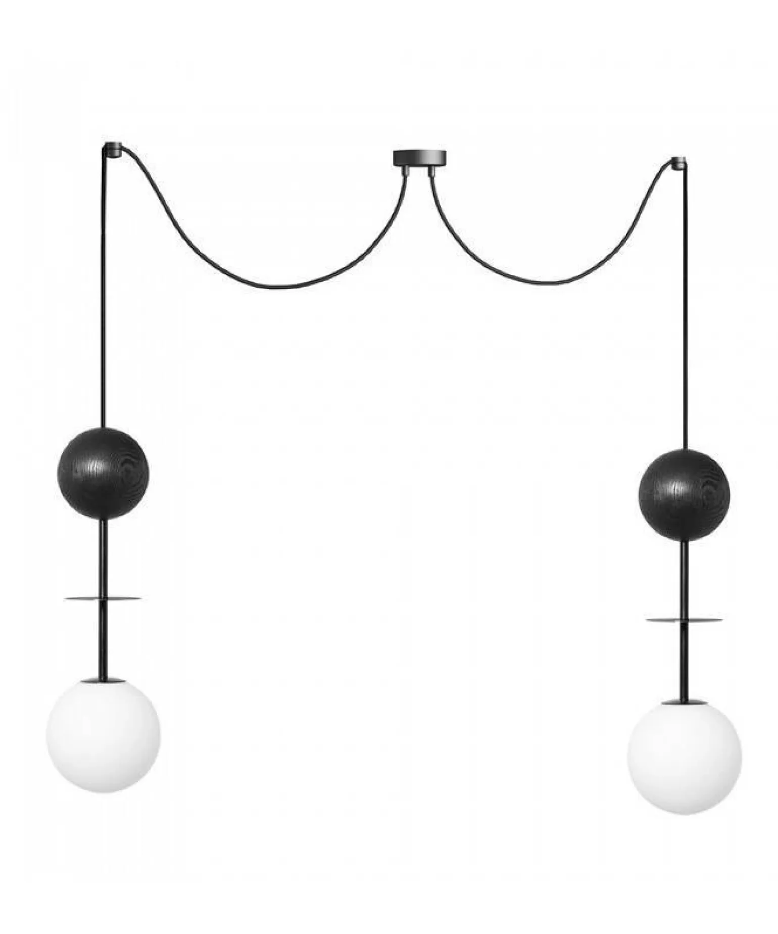 Podwójna lampa wisząca pająk OIO A2 czarna z mosiądzem (OIA232P0) - Ummo