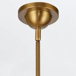 Pojedyncza lampa nad stół Doral Matowa biel, vintage mosiądz (QN-DORAL-P-M-WHT) - Quintiesse