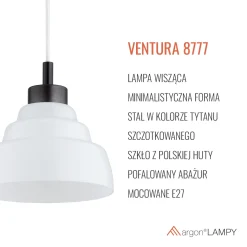 Pojedyncza lampa wisząca VENTURA (8777) - Argon